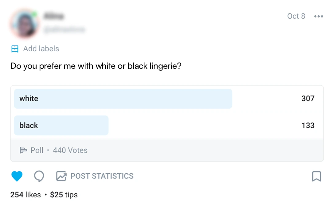OnlyFans poll example